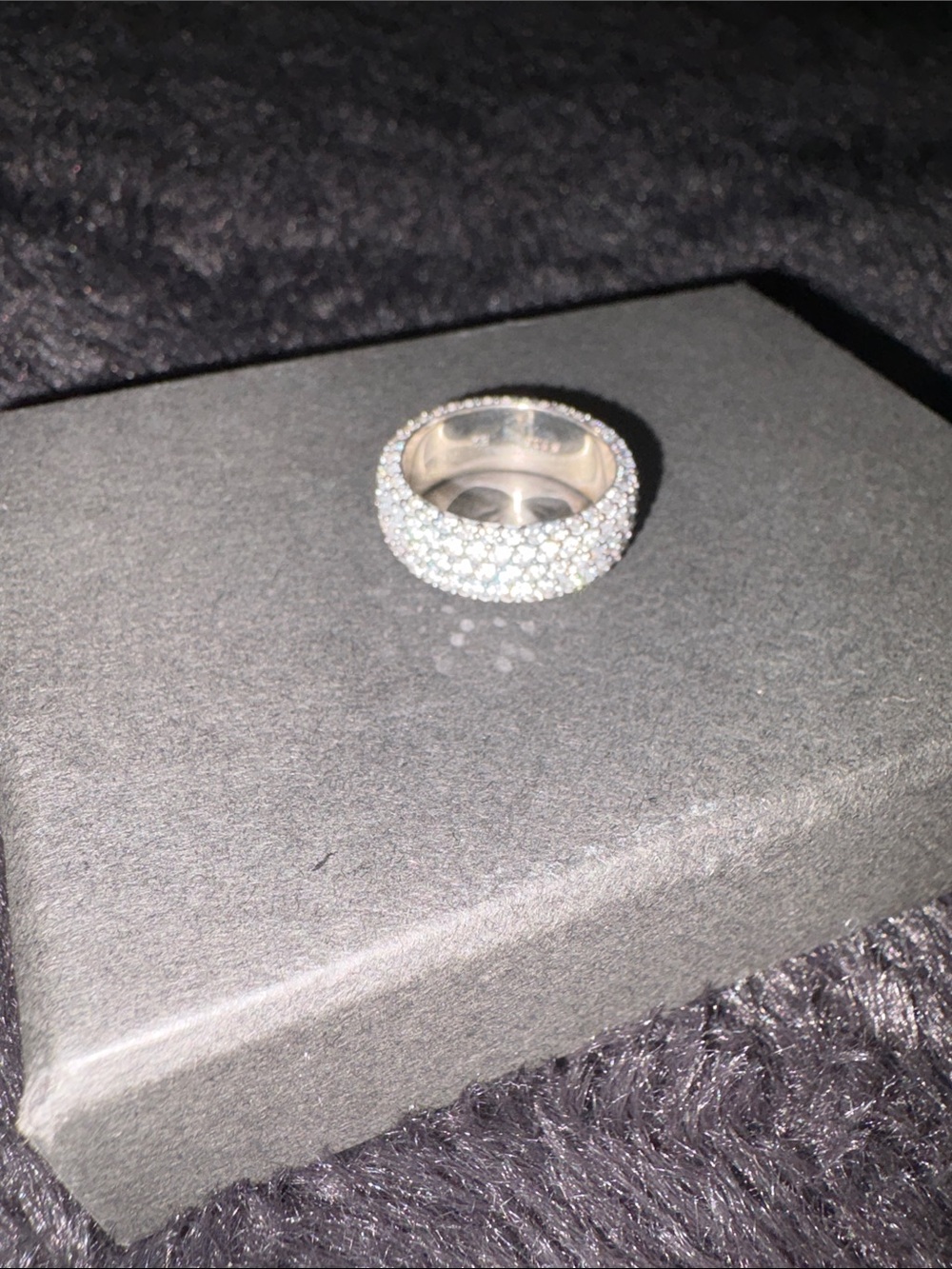 Sparkling Pavé Crystal Sterling Silver Band - Silver